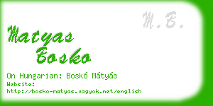 matyas bosko business card